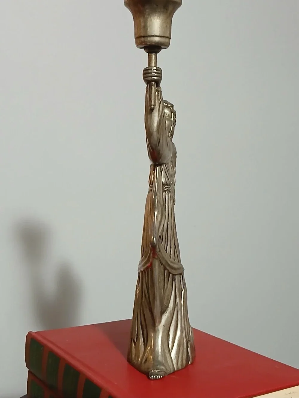 Vintage Angel Candle Holder Silver Plated Sculpture